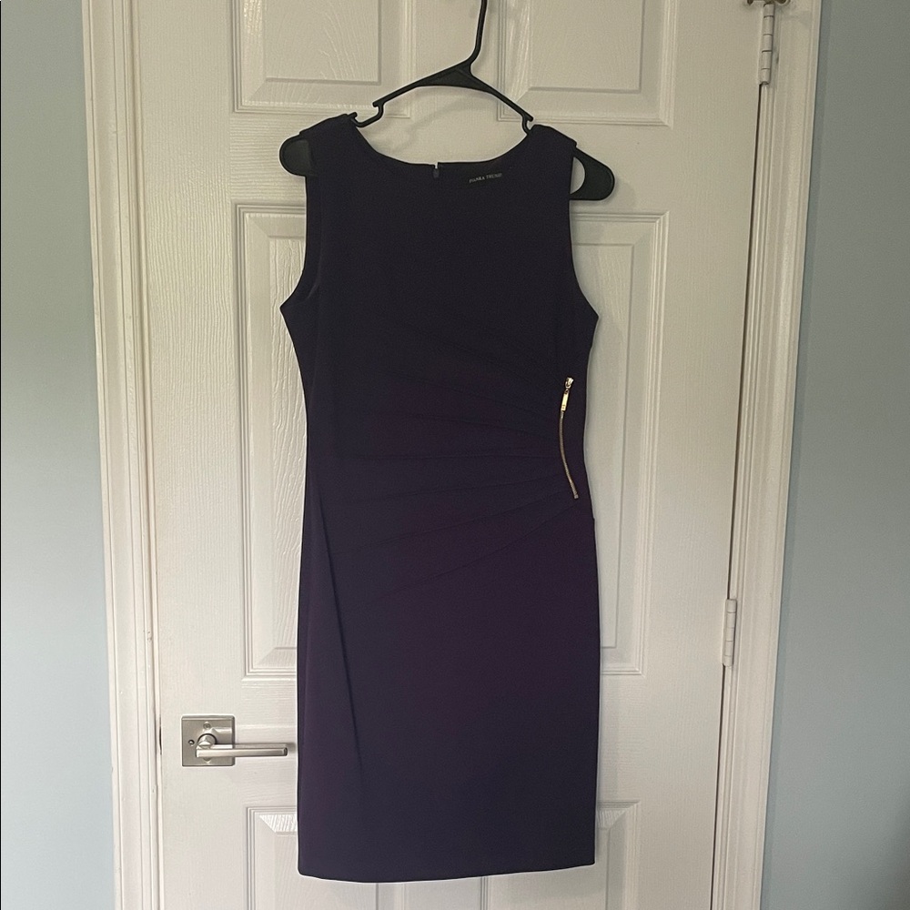 Ivanka Trump Deep Purple Midi Dress